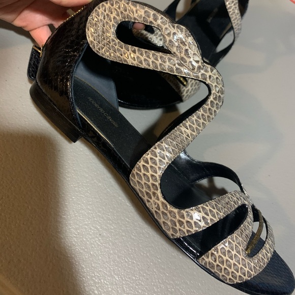 Roberto Cavalli Python Straps Sandals - Picture 4 of 8